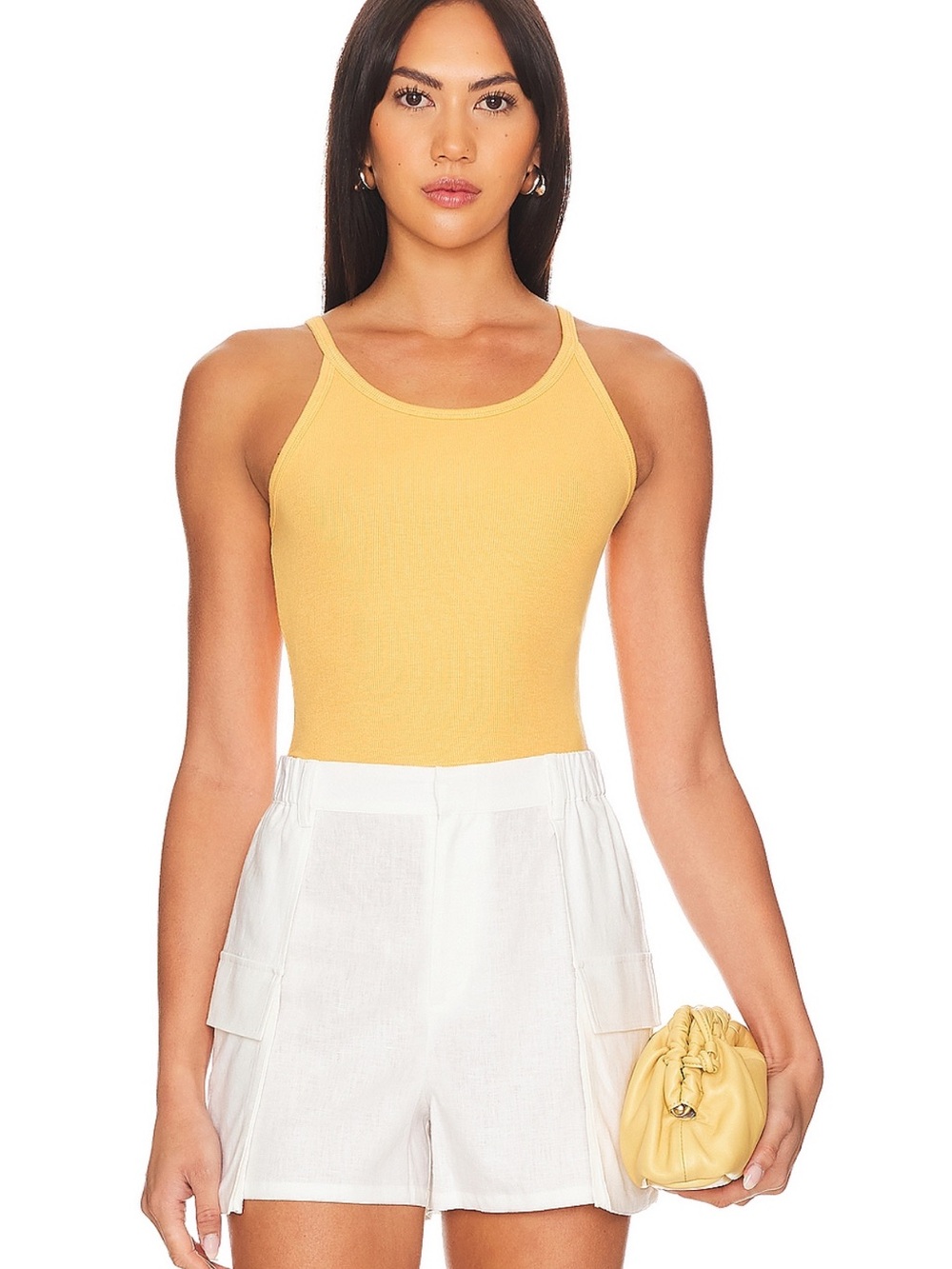 Lovers + Friends Harlee Ribbed Tank Top Orange NWT